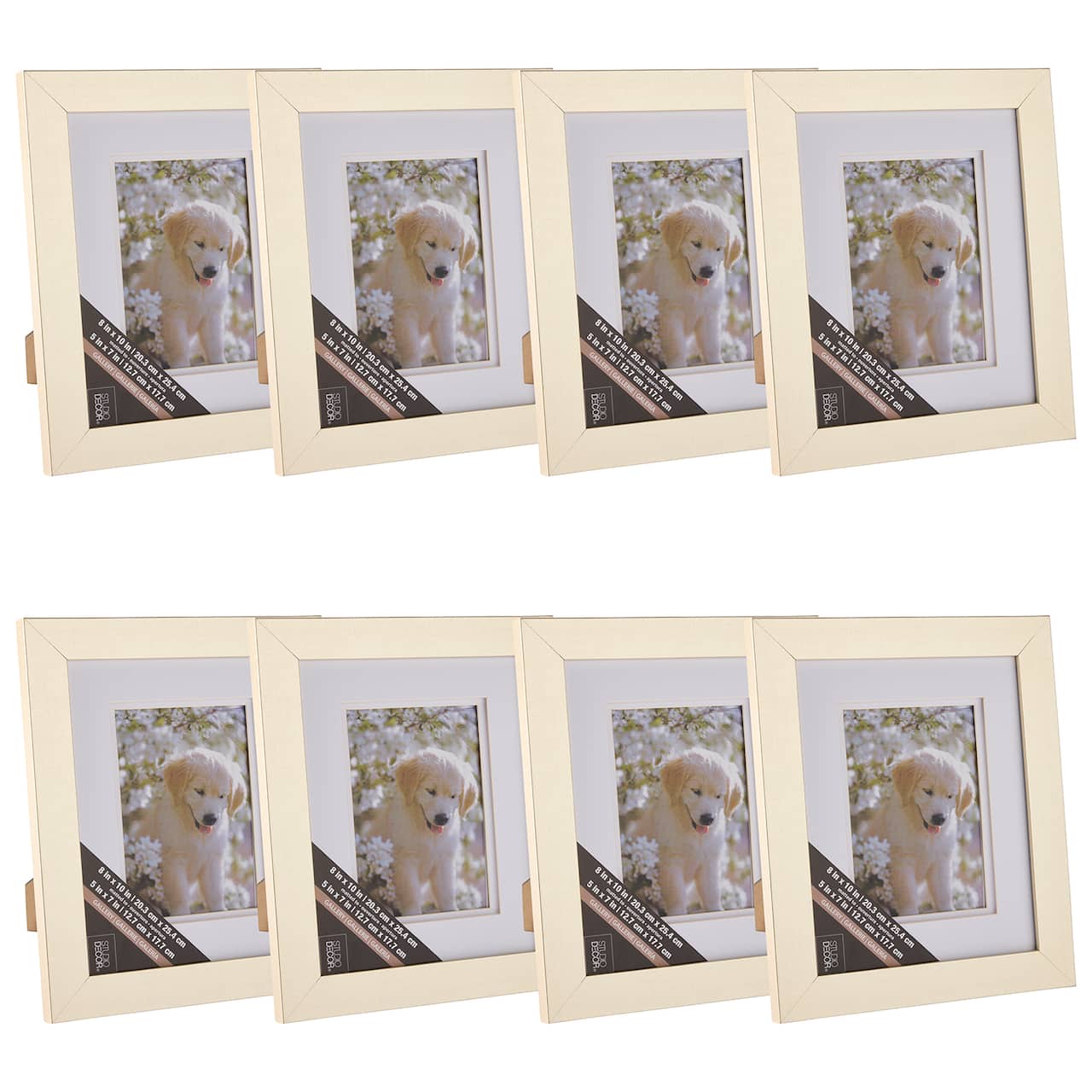 8 Pack: Champagne Gallery Frame with Double Mat by Studio Décor®